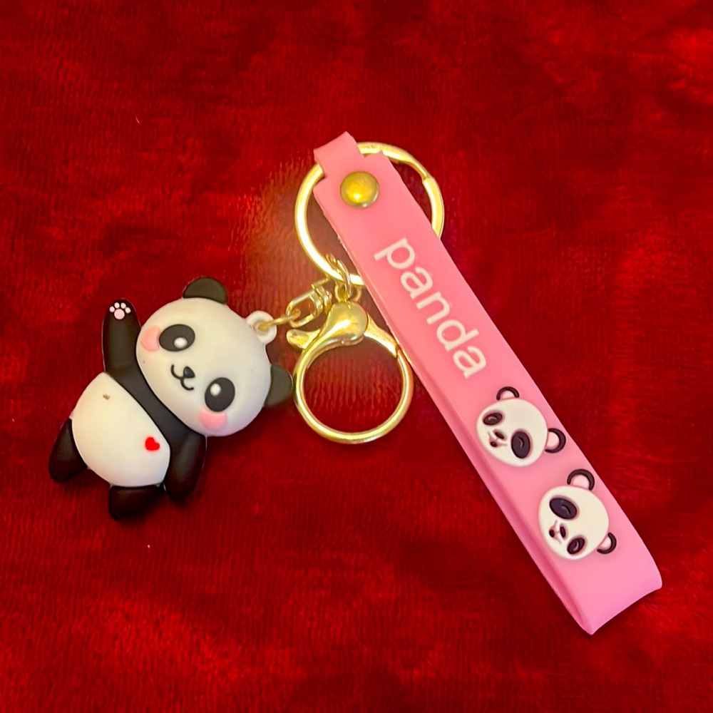 1 pc Zodiac keychains (1.57”x1.57) Animal figurines, Holiday Gift. (Panda) NEW